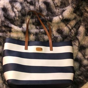 Michael Kors Blue and White striped bag